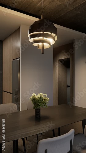 Studio apartment with an open kitchen area.