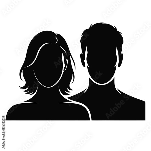 User profile male and female silhouette icon avatar placeholder