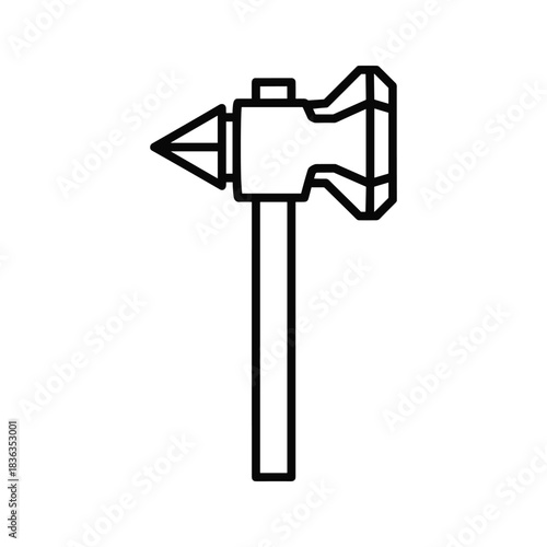 Outline War Hammer Weapon Icon