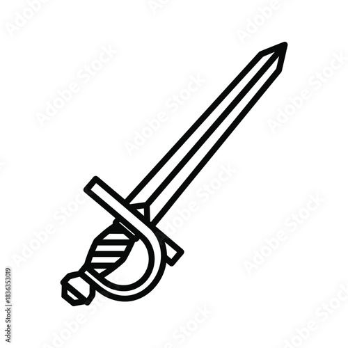 Classic Sword Weapon Outline Icon