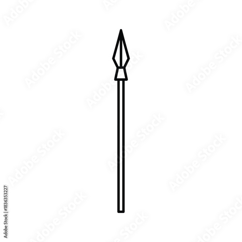 Simple Outline Icon of a Spear