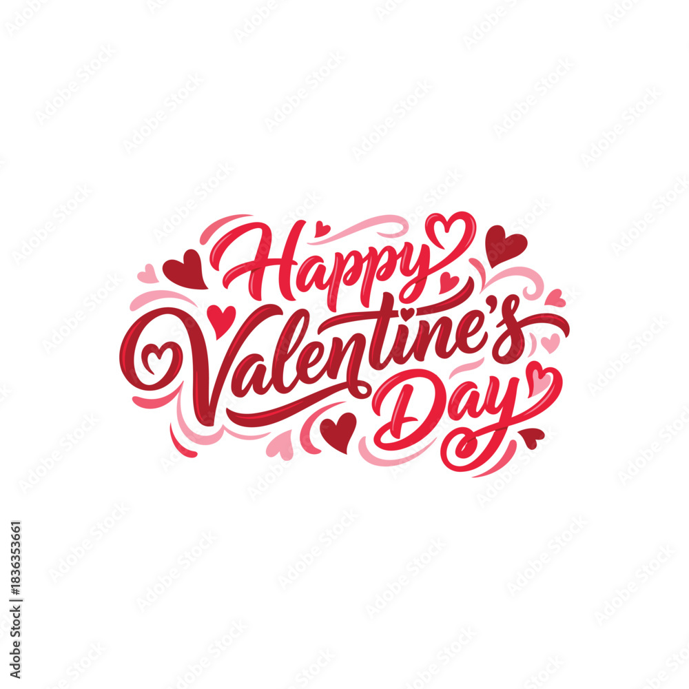 Fototapeta premium Happy Valentine's Day Heart Typography