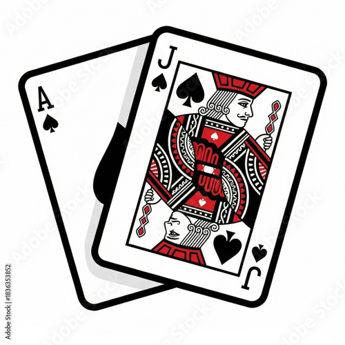 Dynamic poker hand featuring an Ace and Jack of Spades, symbolizing winning chances and strategic play in card games