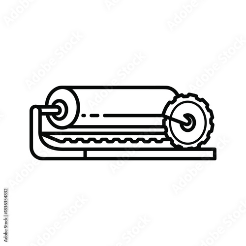 Kitchen Roll Dispenser with Serrated Cutter Line Icon