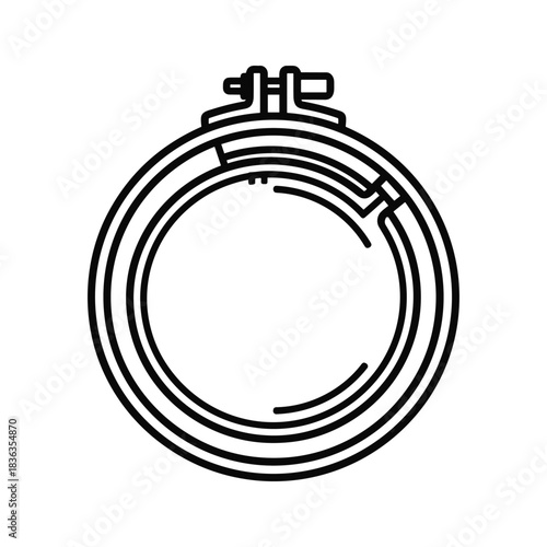 Adjustable Hose Pipe Clamp Line Art Icon