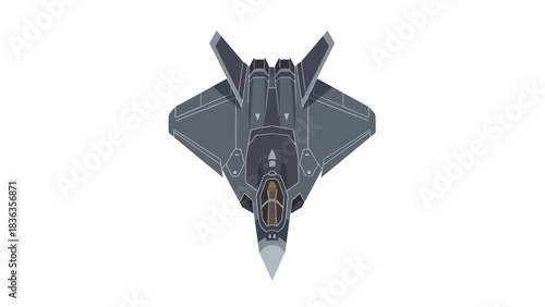 A topdown pixel art illustration of a stealth fighter jet