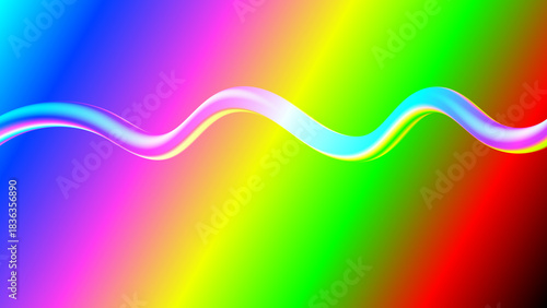 Abstract colorful background with rainbow wave lines and curve motion pattern design illustration