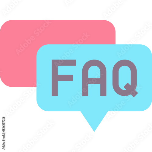 FAQ Help Message Flat Style Vector Icon
