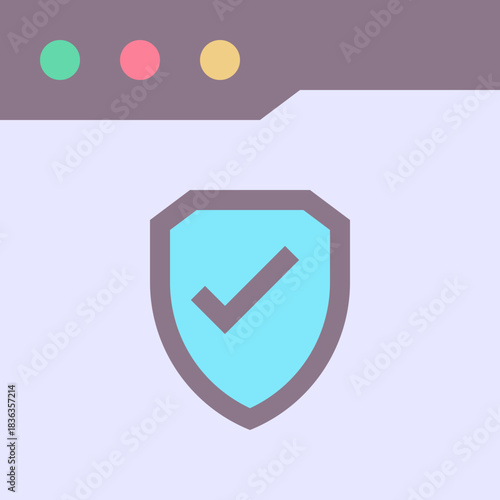 Security Shield Protection Flat Style Vector Icon