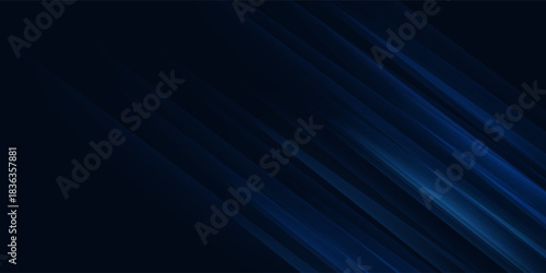 Abstract geometric curved lines technology on dark blue backgroung. High speed motion moving concept. Vector illustration