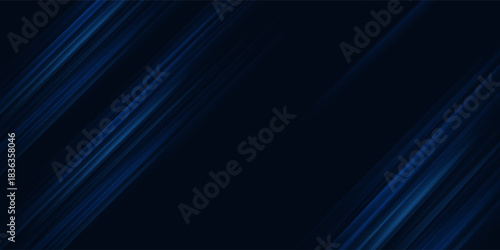 Abstract geometric curved lines technology on dark blue backgroung. High speed motion moving concept. Vector illustration