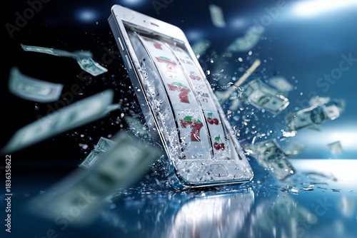 Slot machine bursting from phone