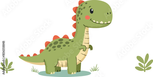 vector illustration of a cute dinosaur on a white background