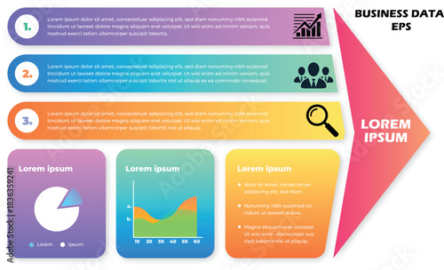 Elevate your presentations with this modern infographic, a dynamic visual tool for showcasing business data, timelines, and project milestones with a vibrant, professional design for impact