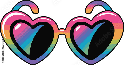 Heart Sunglasses Vector | Valentine Fashion Illustration