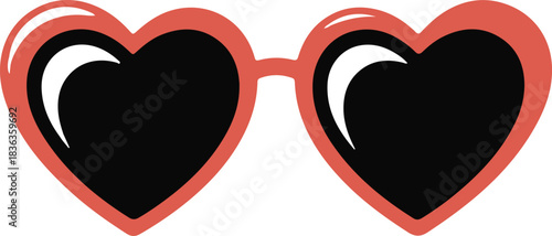 Heart Sunglasses Vector | Valentine Fashion Illustration