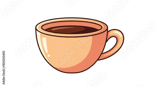 A delightful illustration of a warm cup of coffee.