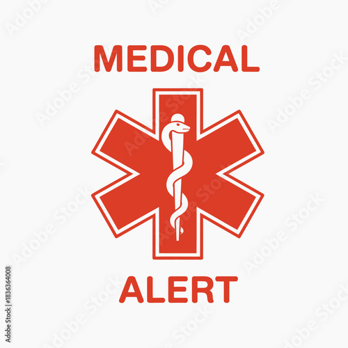 Alert medical sign clipart image,