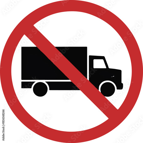 No Trucks Allowed Road Sign