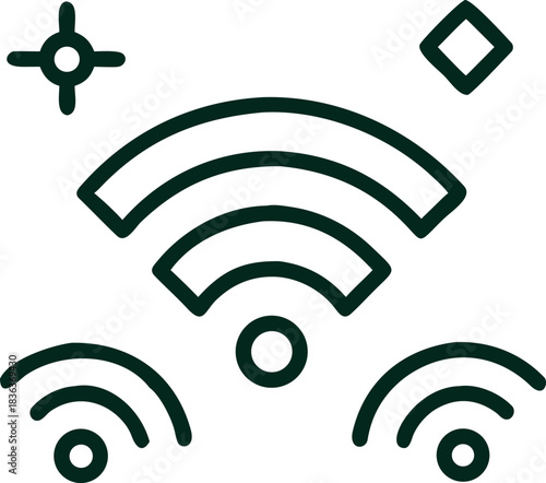 Wifi signal icon set white
