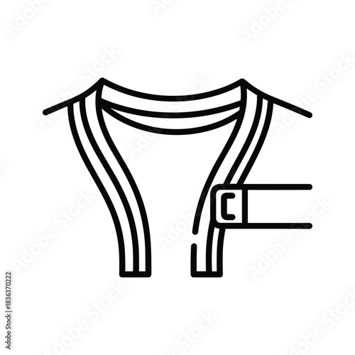 Martial Arts Uniform (Gi) with Belt Outline Icon