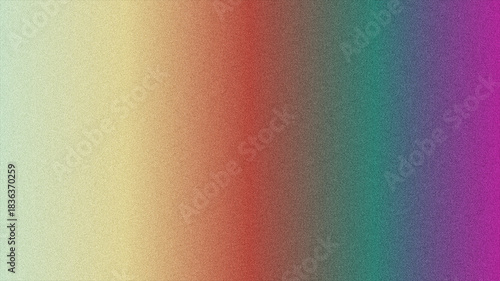 Noisy gradient background transitioning from light yellow to red, green, and purple reveals a unique grainy texture
