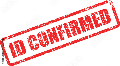 A red grunge ID confirmed stamp is angled on a clean white backdrop