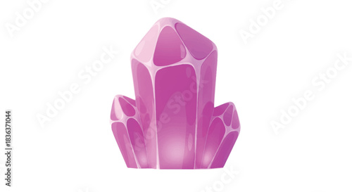 Vibrant Pink Crystal Cluster Gemstone Illustration.