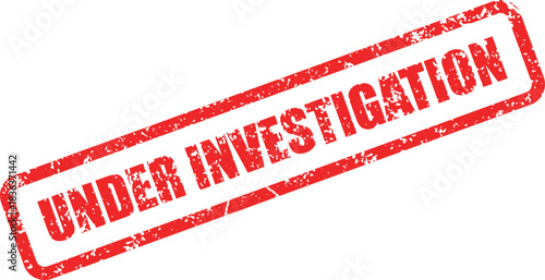An Under Investigation text is presented in a rectangular box, with red textured font