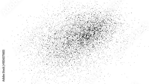 Black ink spray paint splatter texture abstract grunge element on transparent background