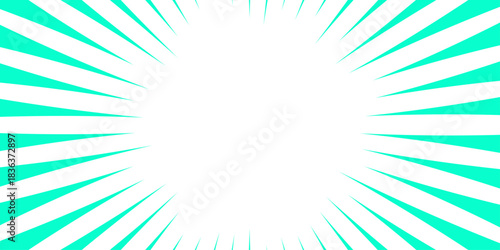 Blue background with Glowing Sunburst and Dynamic Light Rays. Celeste Blue Abstract Blue Sunburst Background. Aquamarine blue glow effect sunburst background for presentation, banner, poster, flyer, s