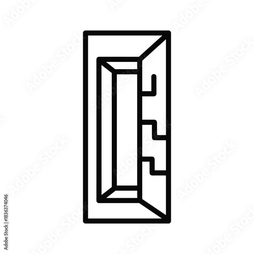 Partially Open Door Line Icon