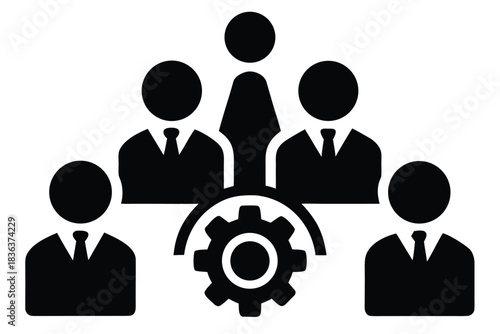 team strategy development vector icon silhouette i
