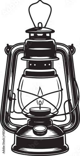 Hand-Drawn Kerosene Lamp Icon