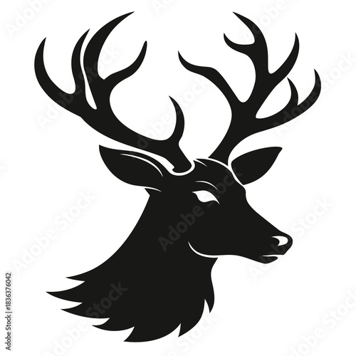 Reindeer Head Silhouette