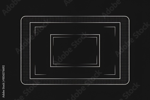 Geometric Frame Design: Layered Rectangles with Dotted Border Art