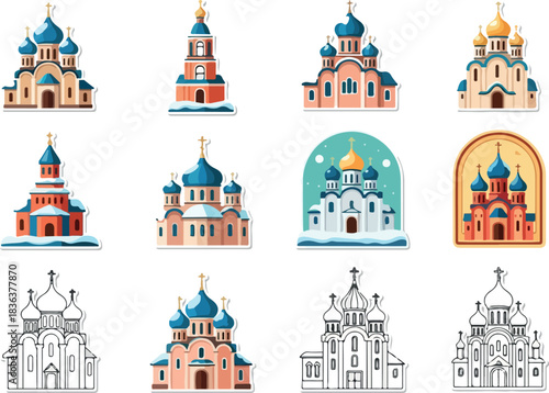 Colorful Collection of Orthodox Church Illustrations