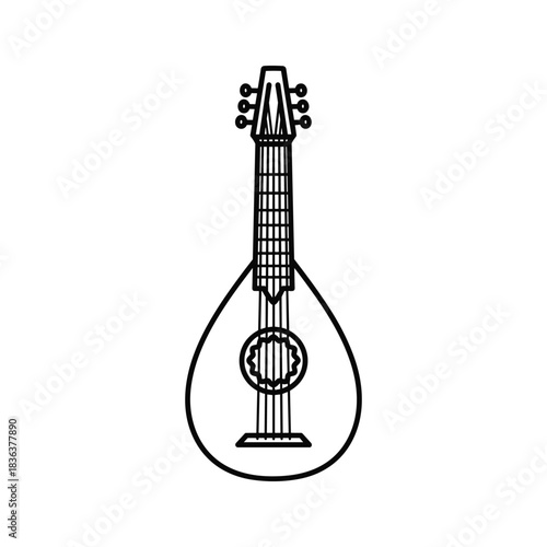 Mandolin Lute String Instrument Outline Icon