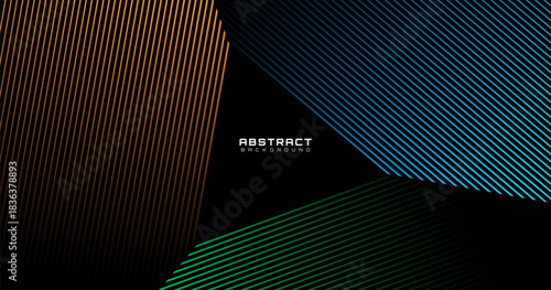 Colorful abstract background, overlap layer on dark space with triangle lines effect decoration. Modern graphic design element stripes style concept for web, art, flyer, card, or brochure cover