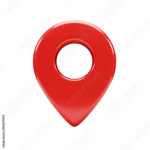 Free Download Bright red glossy map pin location marker icon symbol showing navigation point digital art isolated on black transparent background - GFXLoad