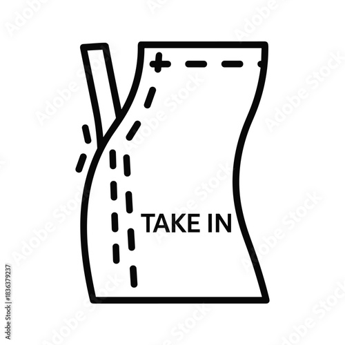 Take In Sewing Alteration Icon for Tailoring Garment Adjustment