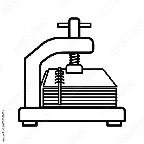 Book Press Machine Outline Icon