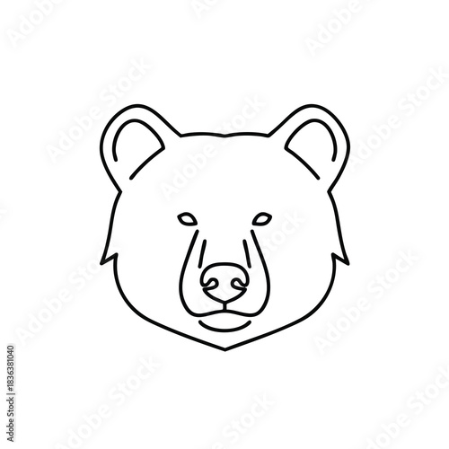 Simple Line Art Bear Illustration