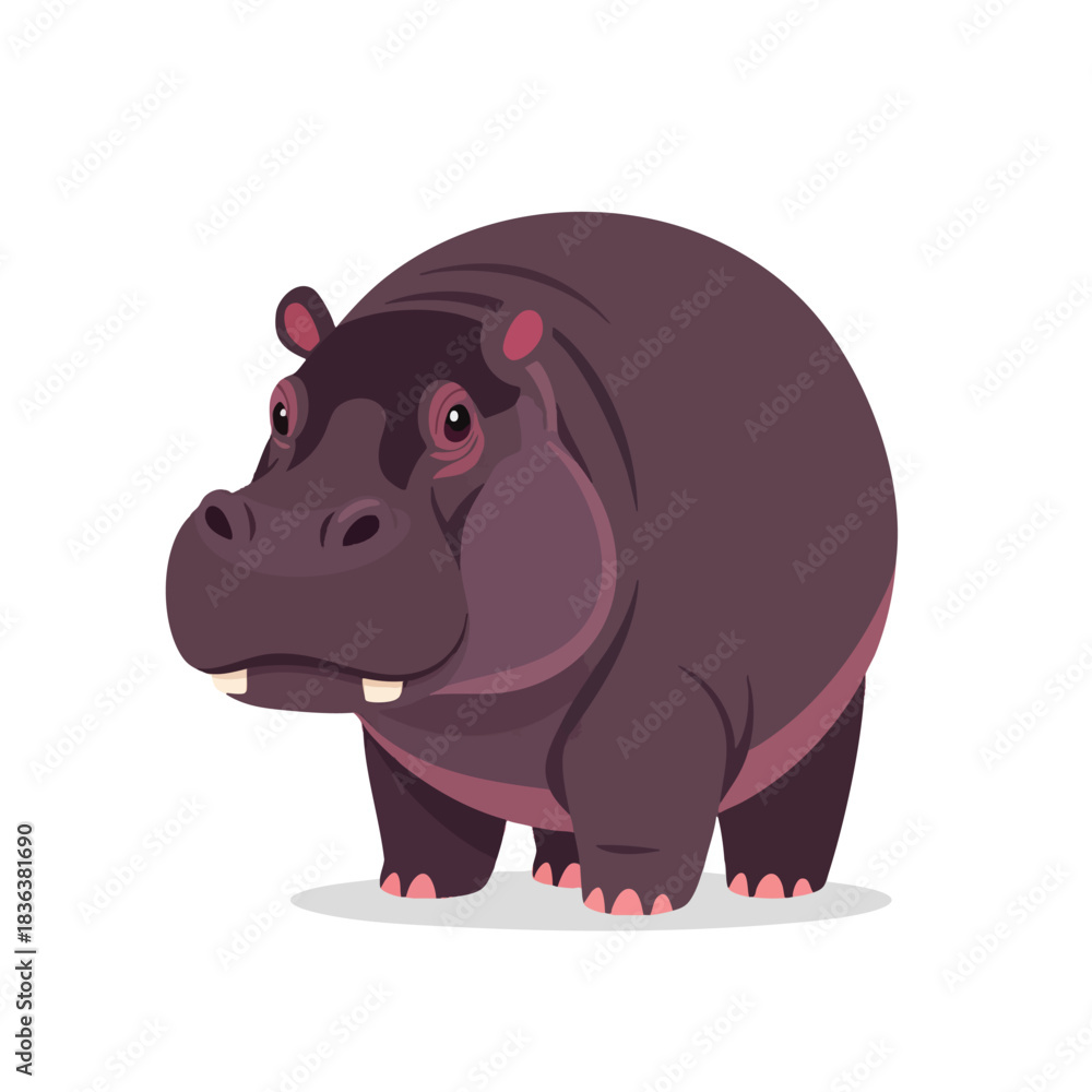 Fototapeta premium Cartoon hippopotamus illustration