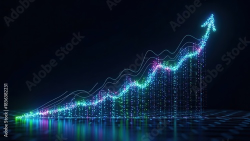 Colorful energy trends emerge, Vivid spectral streams display evolving market signals clearly