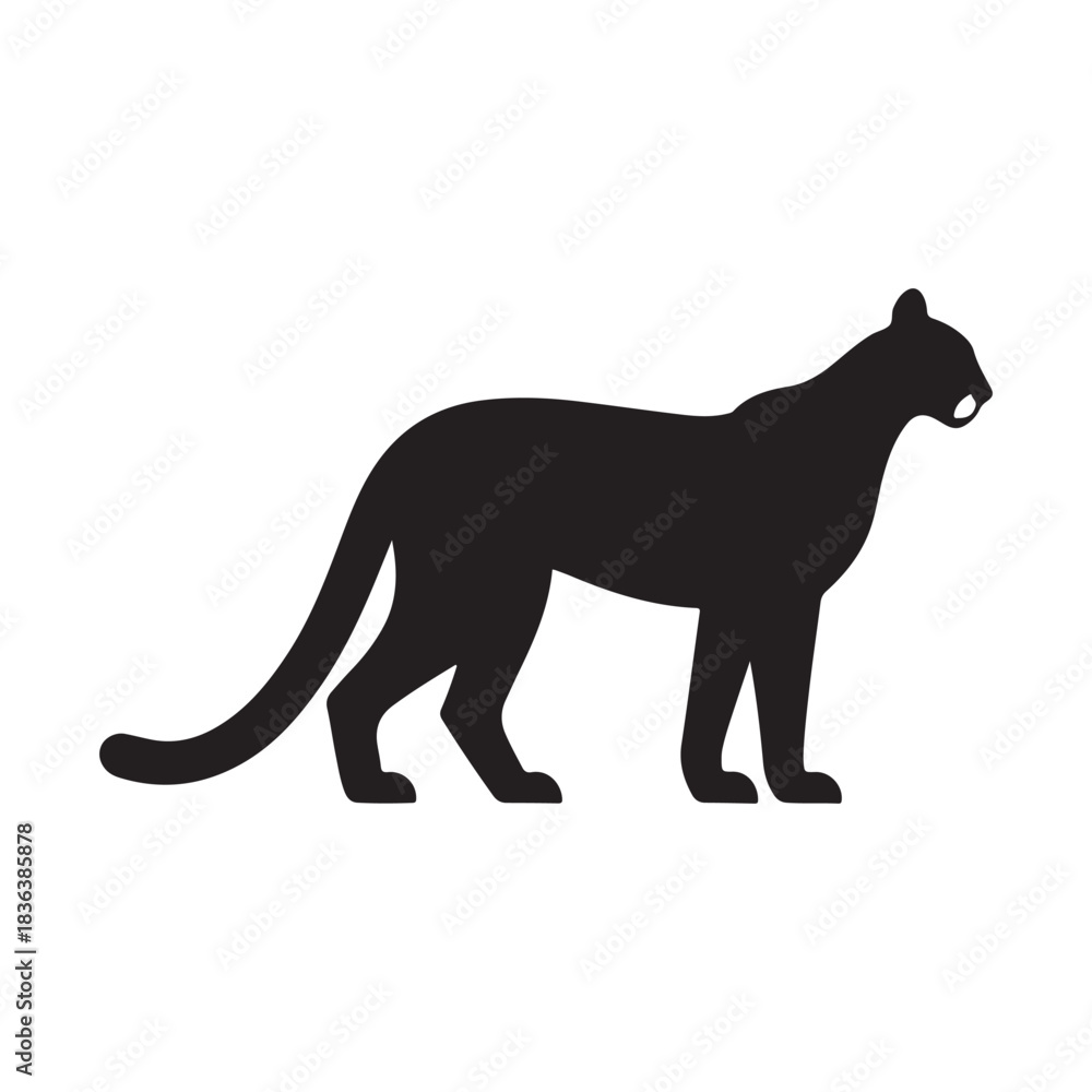 Fototapeta premium cougar vector silhouette clip art logo design illustration. cougar abstract icon collection