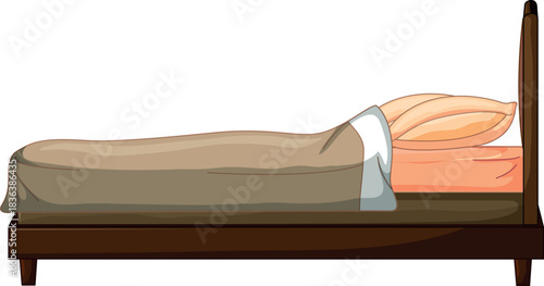 Modern Wooden Bed Vector Design