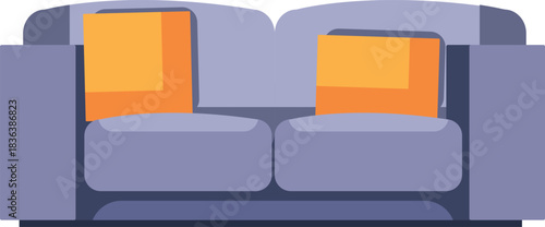 Two Seat Sofa Vector Design