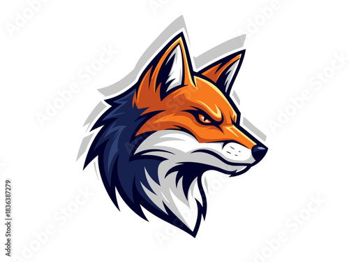 Fierce Fox Mascot Head Logo Illustration - Bold and Energetic Design