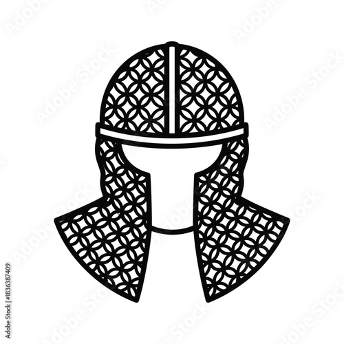 Medieval Chainmail Helmet Icon
